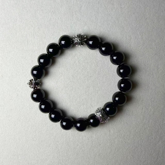 Masion Mavien Obsidian Cross Bracelet