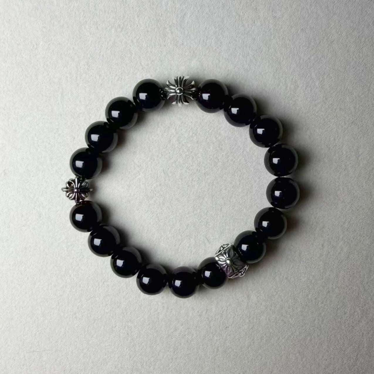 Masion Mavien Obsidian Cross Bracelet