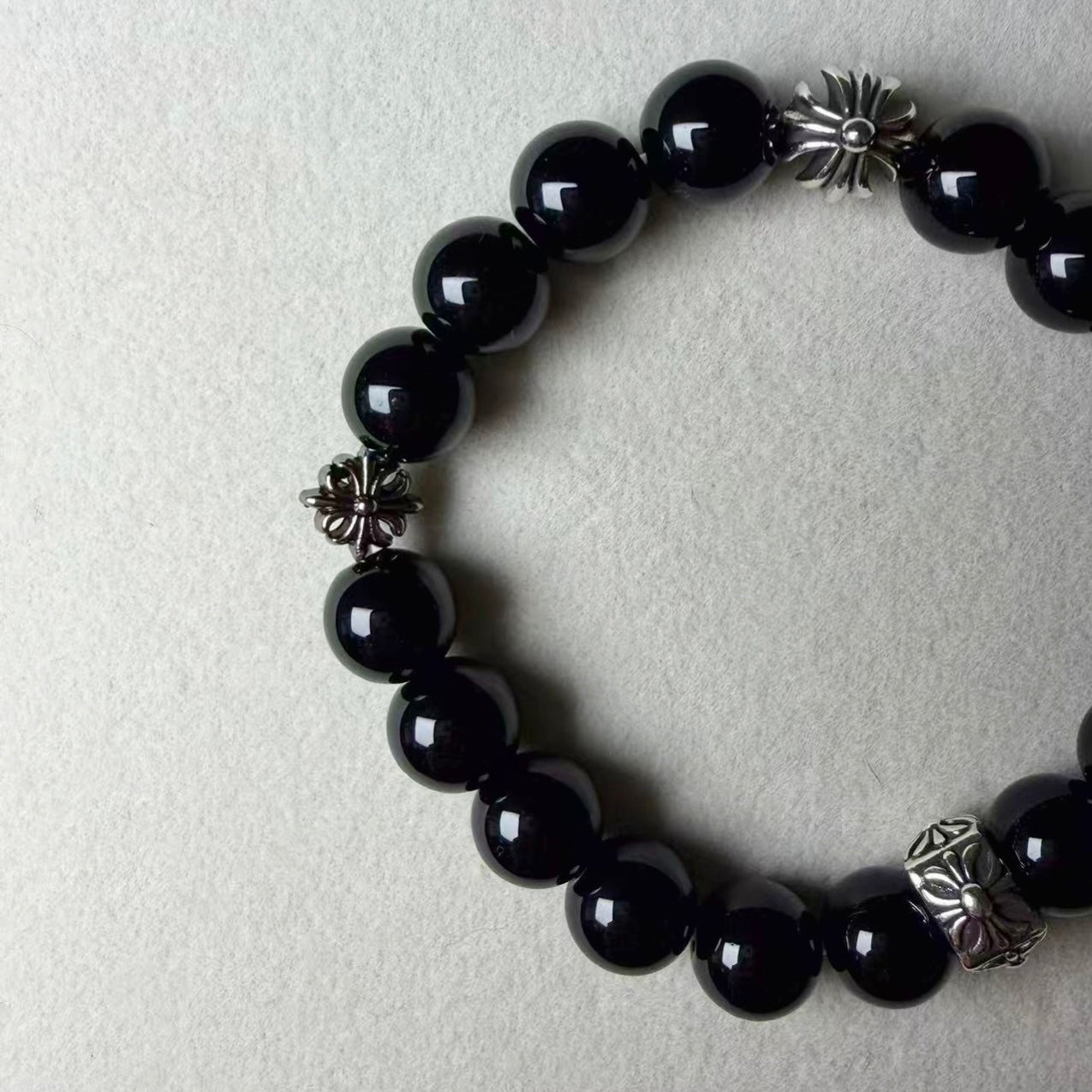 Masion Mavien Obsidian Cross Bracelet