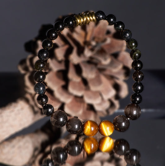 Tiger Eyes and Tourmaline Bracelet